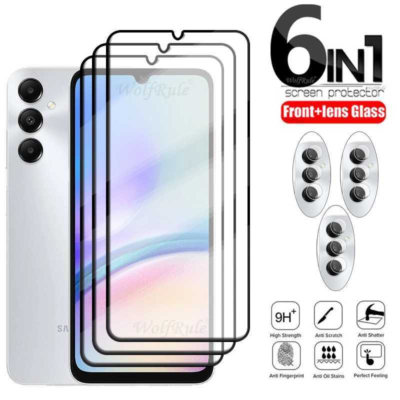 6-In-1 Per Samsung Galaxy A05S Glass Samsung A05S A34 A14 A04 A04S A24 A25 A05 Glass 9H Screen Protector Samsung A05S Lens Glass