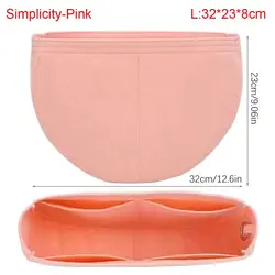 Durable Felt Handbag Insert - Portable Storage and Organization Solution (Pink - L - Simplicity)