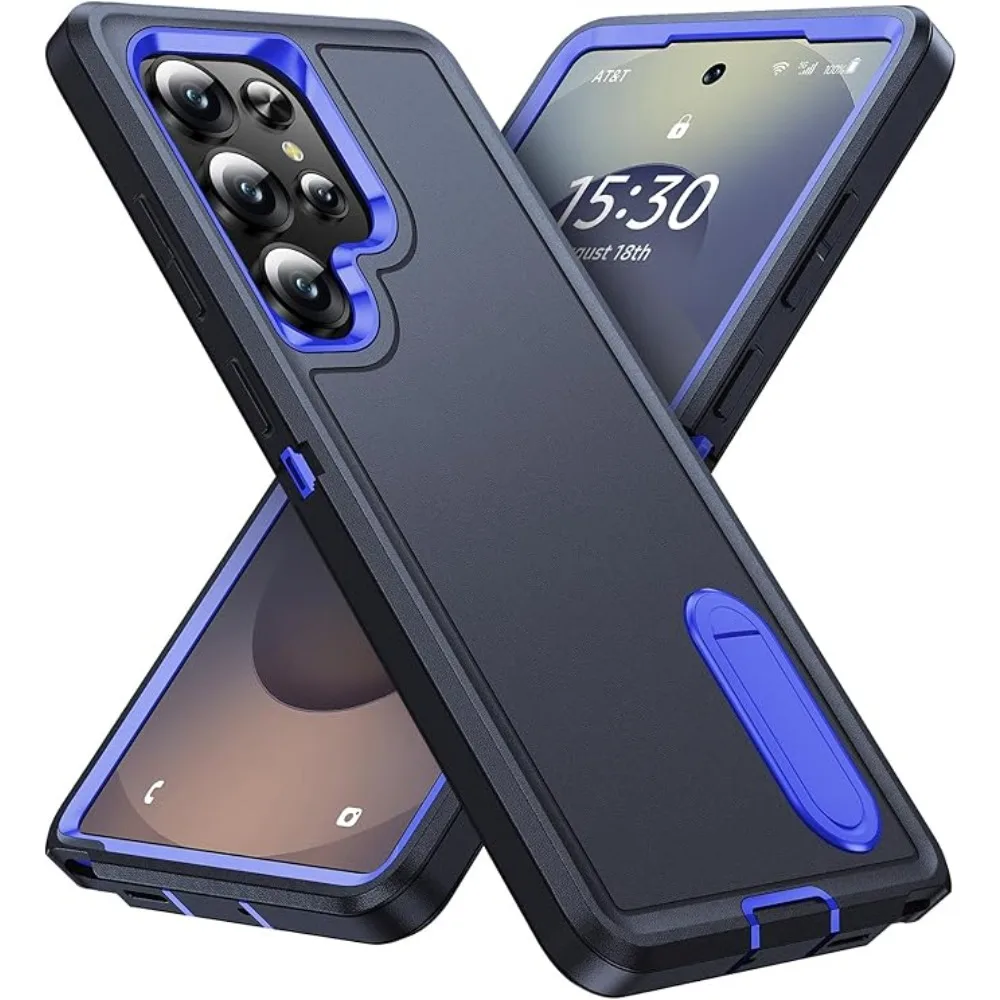 Military Grade Anti-Drop Matte Case with Built-in Kickstand - Durable Protector Cover