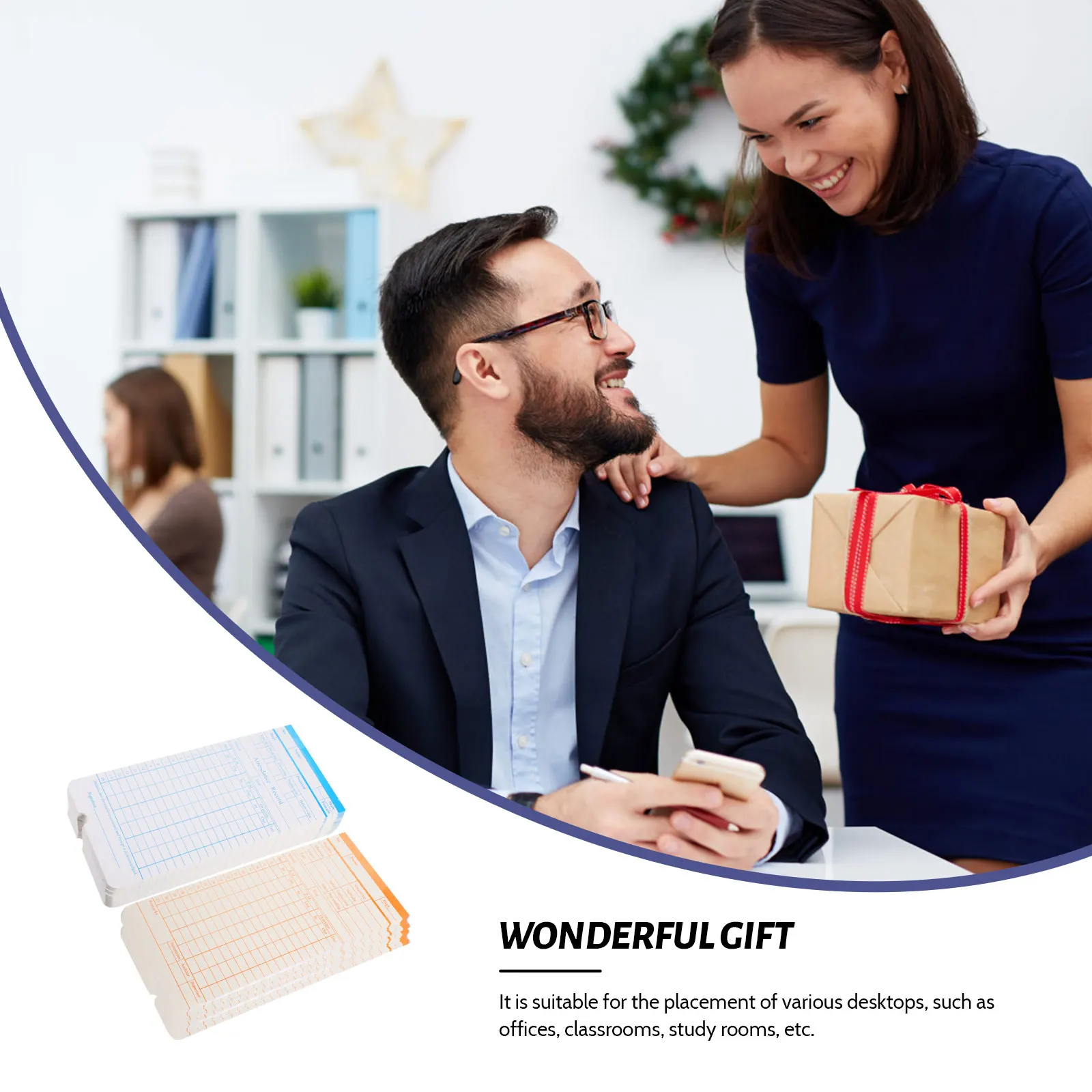 100 Sheets of Attendance Time Clock Recorder Cards Cards Warehouse Use Attendance Double-sided Time Paper for Office