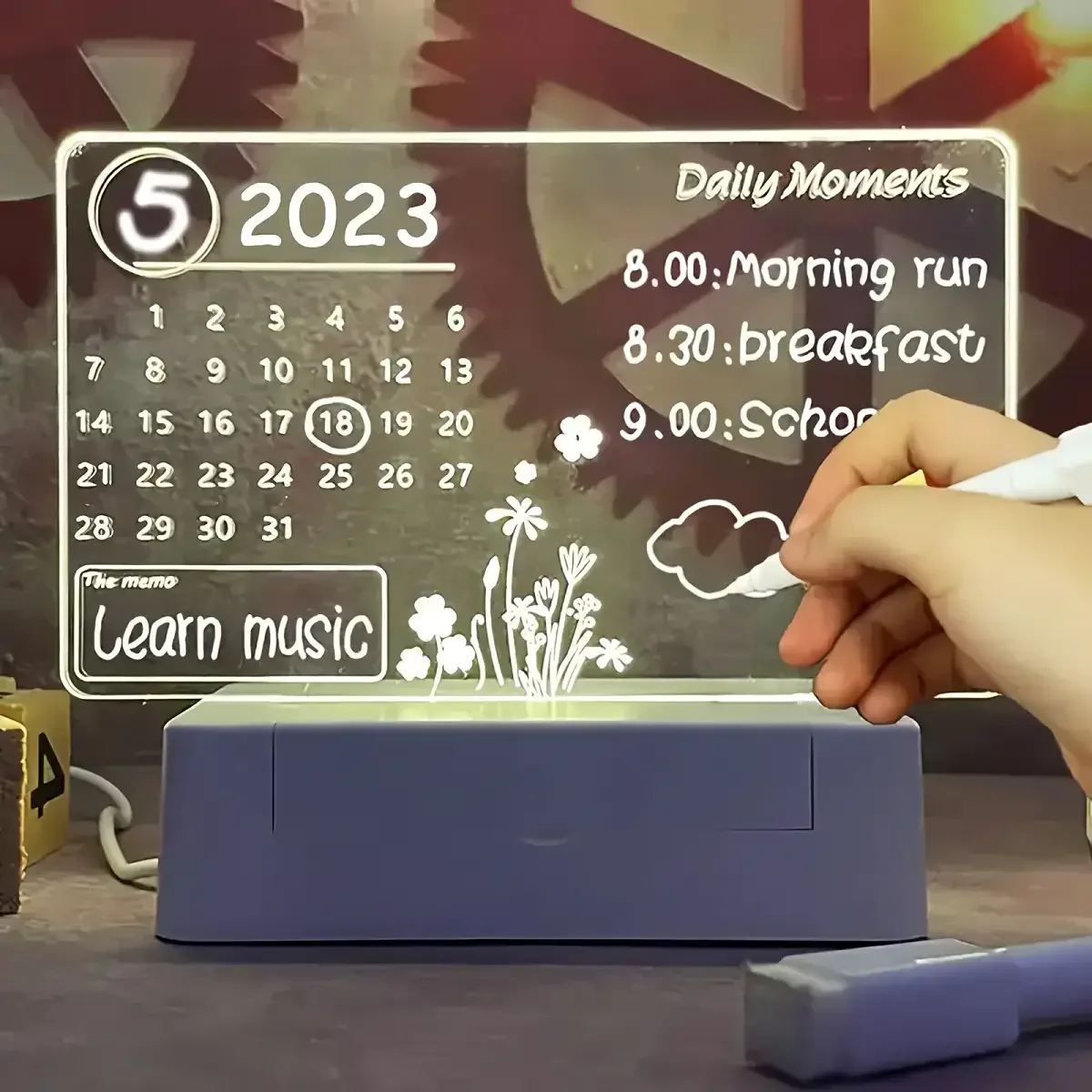 12가지 색상 라이트보드 칠판 마커 펜, LED 라이트보드 칠판 장식 파티 바 축하용