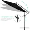 10ft Solar LED Offset Hanging Market Patio Umbrella for Backyard, Poolside, Lawn and Garden w/Easy Tilt Adjustment, Polyester Sh 5