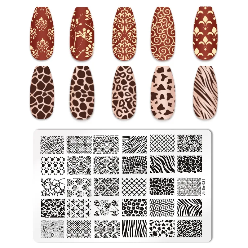 

9X14cm Big Size Nail Art Stamping Plate Leaf Flower Geometric Snake Designs Nail Art Template Graffiti Polish Printing Stencils
