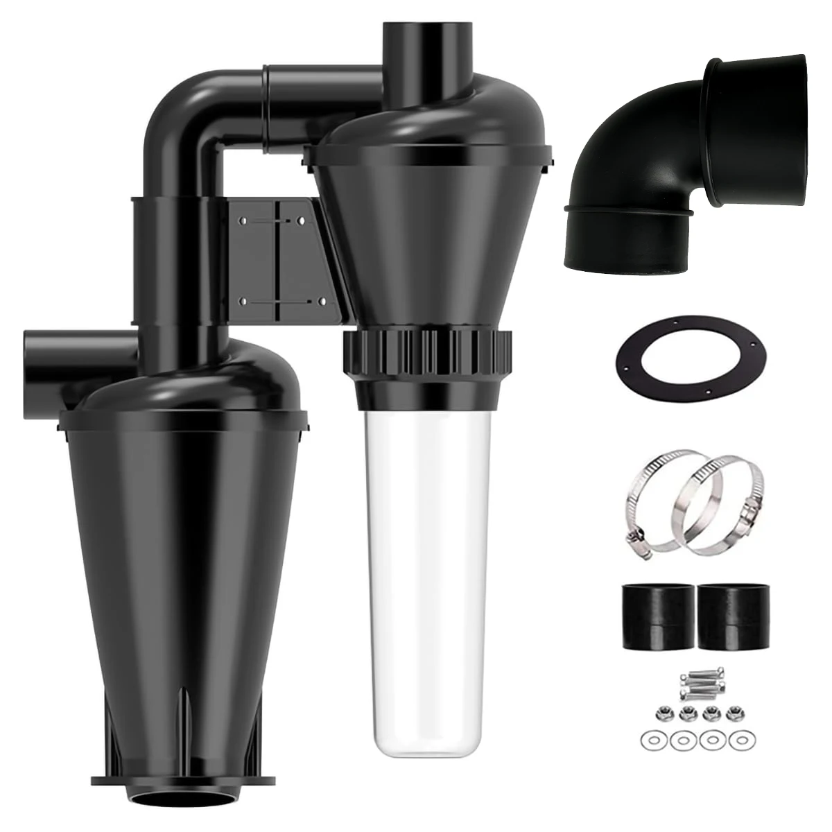 Pemedor Double Cyclone Dust Collector DIY Turbocharged Woodworking Filter Industrial Separator Canister For Enhanced