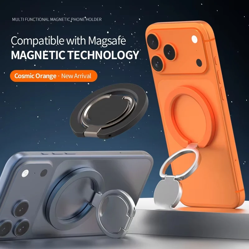 Dual-Sided Magnetic Phone Ring Holder and Kickstand - Portable and Folding Phone Stand