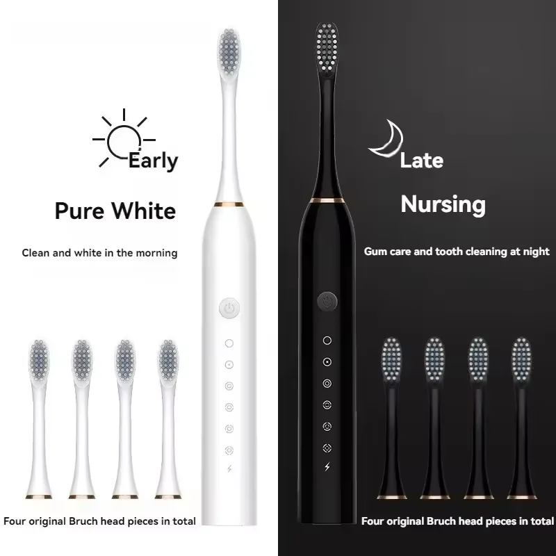 Sonic Electric Toothbrush for Adults IPX7 Waterproof DuPont Brush Head USB Rechargeable High Frequency Cleaning 6 Cleaning Modes 1