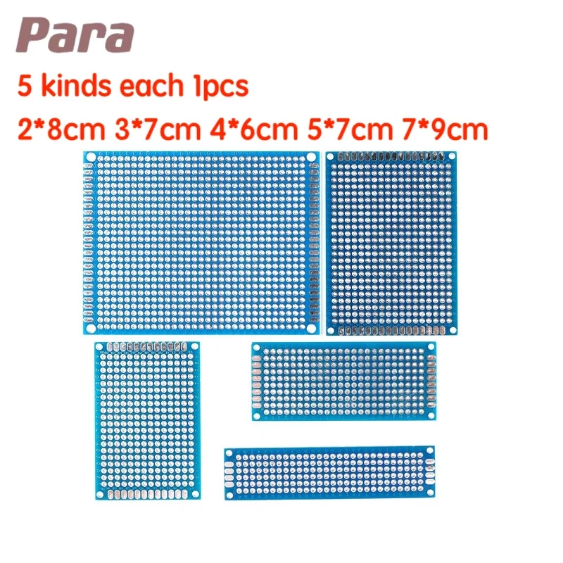 

5PCS/LOT Double Sided Protoboard Breadboard Universal PCB Experiment Circuit Board 2.54MM Blue 2*8cm 3*7cm 4*6cm 5*7cm 7*9cm