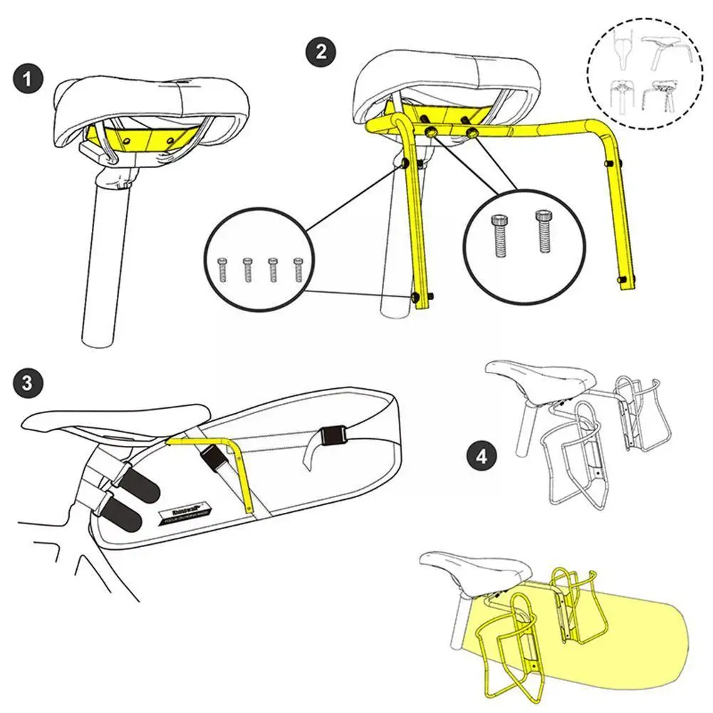 Bike Saddle Stabilizer Bracket Rear Seat Shelf Rack Accessories Luggage Support Bracket Holder Bicycle Mounting