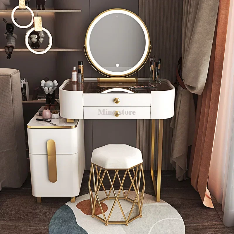 

Classic Dressing Table Modern Organizers Mirror Vanity Storage Desk Dressing Table Multifunctional Penteadeira Luxury Furniture