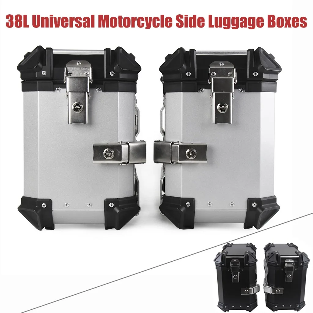 

38L Universal Motorcycle Side Box Panniers Luggage Trunk Top Case Storage Saddlebag Tool Carrier Travel Saddle Bag Accessories