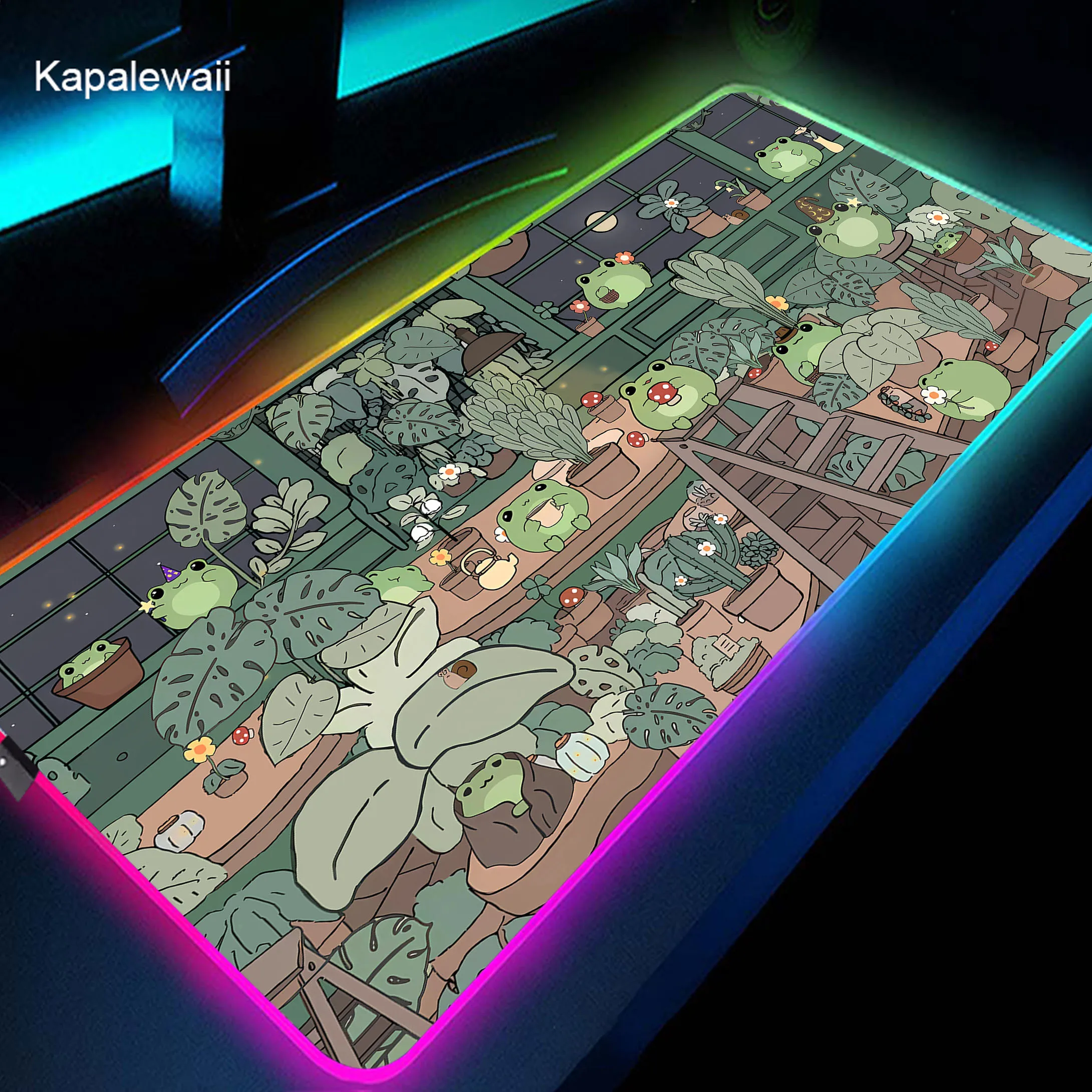 

Kawaii Mouse Pad Large RGB Gaming Accessories Mousepad XXXL Computer Desktop Carpet Gamer Desk Extended Mouse Mat LED Backlit