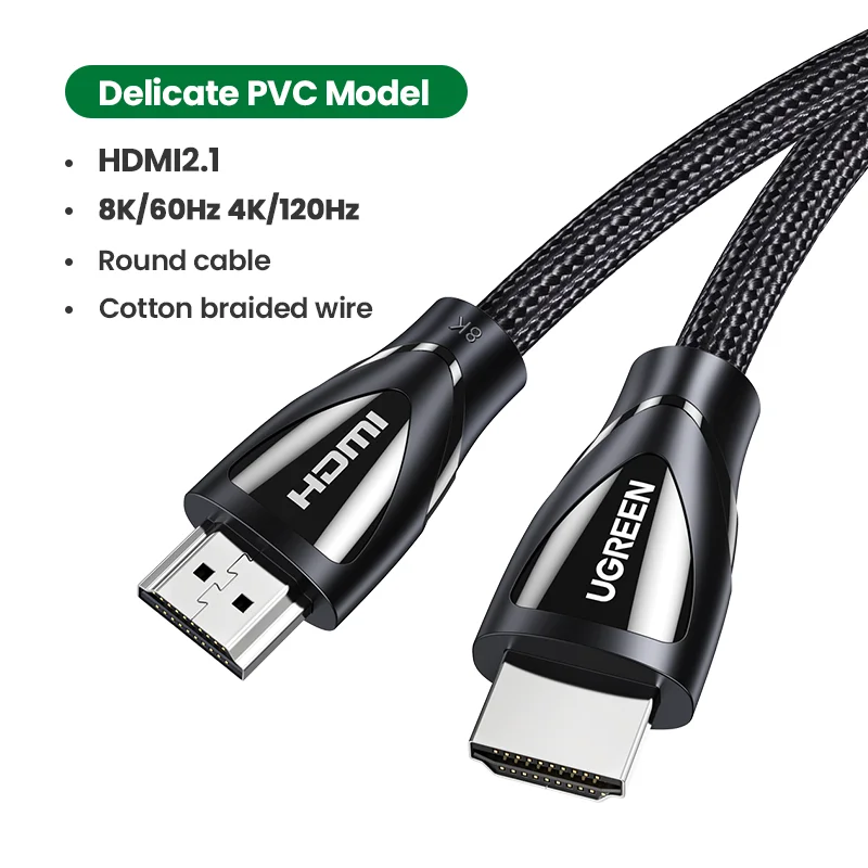 thumbnail image 1 of Cable compatible con HDMI UGREEN Choice para Xbox Series X 2.1 8K/60Hz 4K/120Hz para Xiaomi Mi Box PS5 HDR10+ 48Gbps 8K, 1 of 5