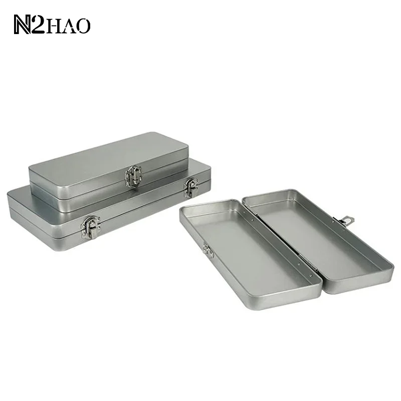 Durable Silvery Gray Metal Rectangular Box With Lid-Ideal For Bills ...