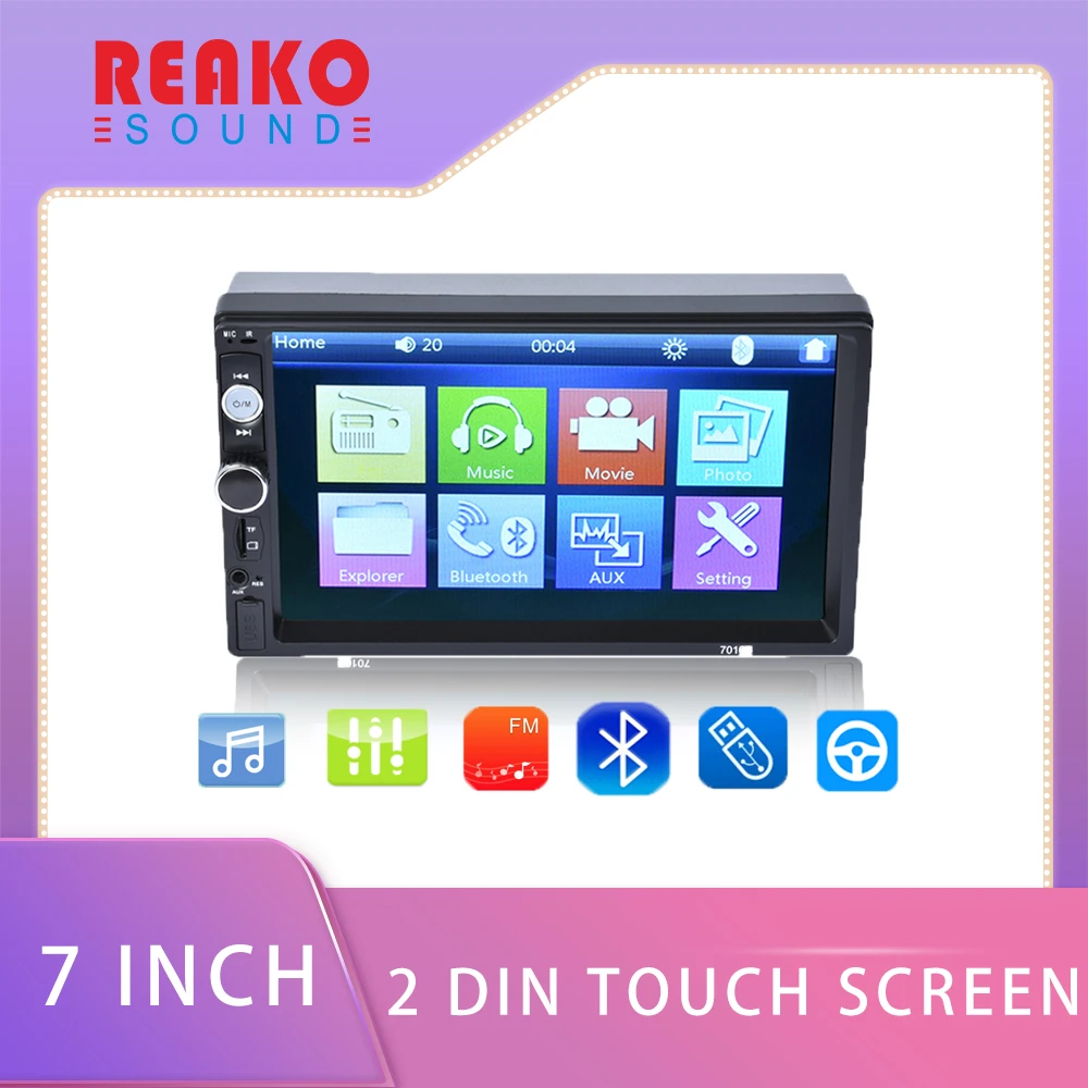 Reako 7010b 2 Din Car Stereo 7 " Touch Screen Universal Receiver