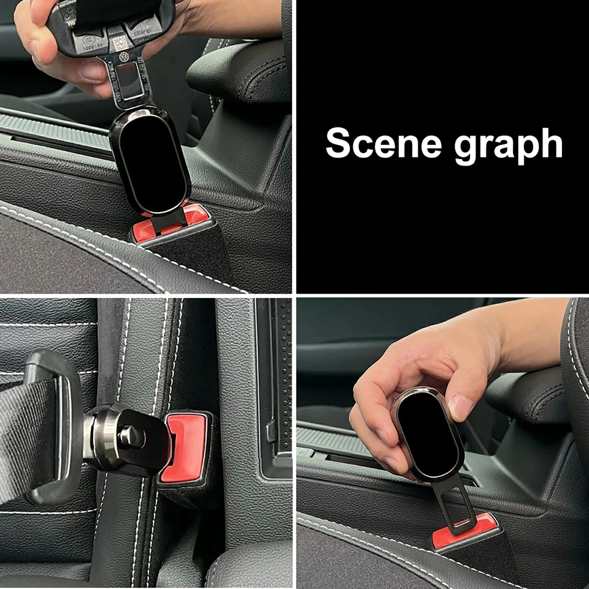 Seat Belt Extender Car Seat Belt Clip Extension Plug Safety Seat Lock Extender Suitable for Tesla Benz Car Accessories