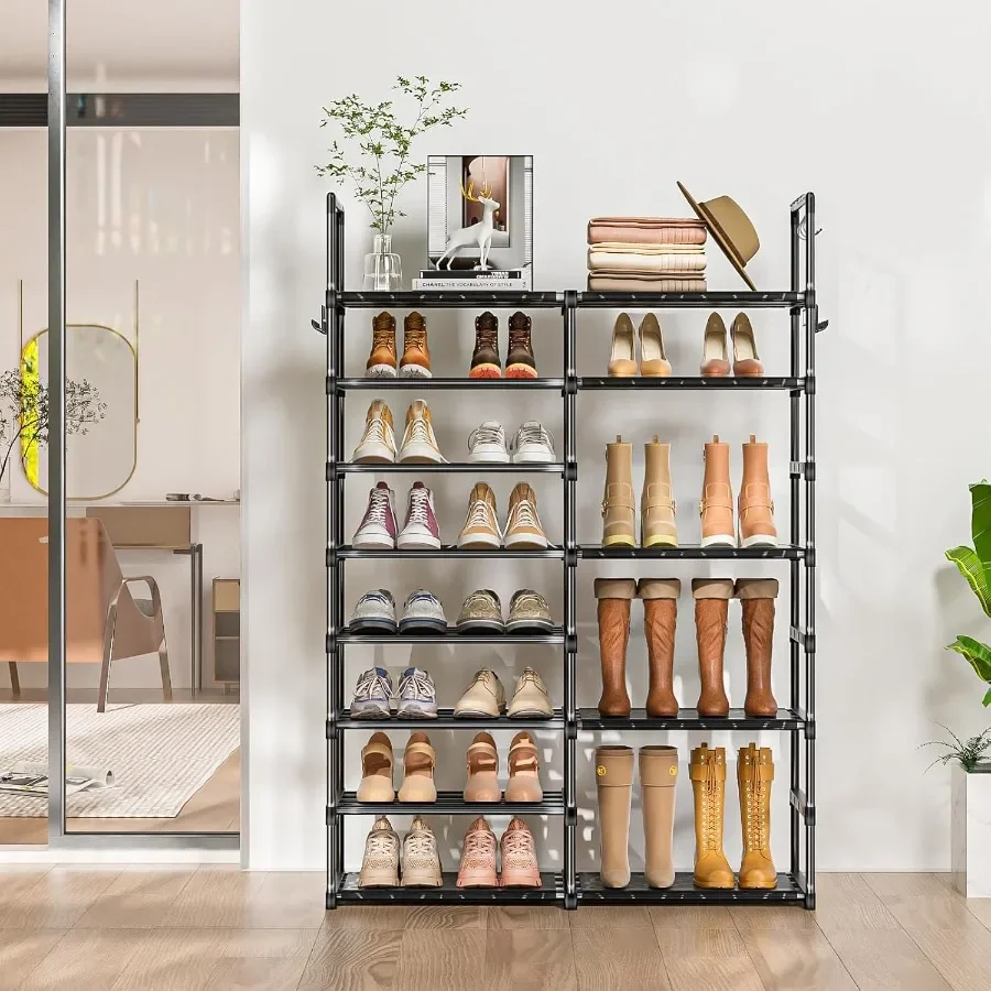 Shoe Rack Organizer 8 Tiers Tall Shoe Racks Shelf Storage 2632 Pairs Vertical Large Rack Stackable Shoes Racks for Entryway Clo