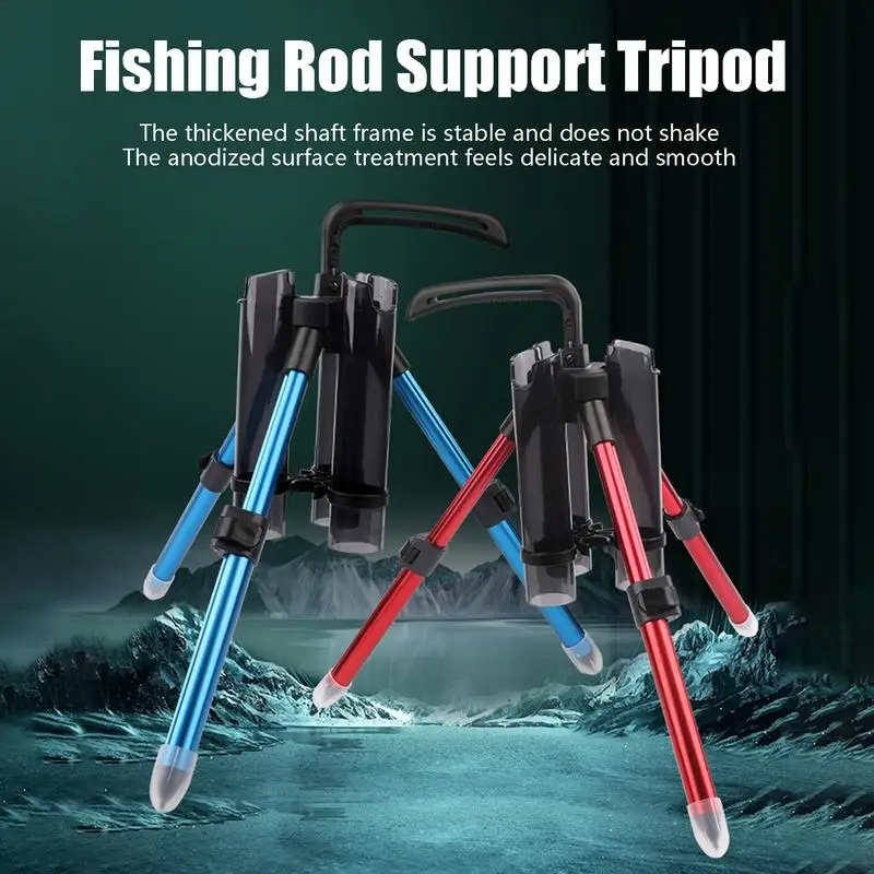 

Tripod Fishing Rod Support Portable Luya Fishing Pole Holders Aluminum Alloy 3 Fishing Rods Rack Organizer For Fishing Accessory