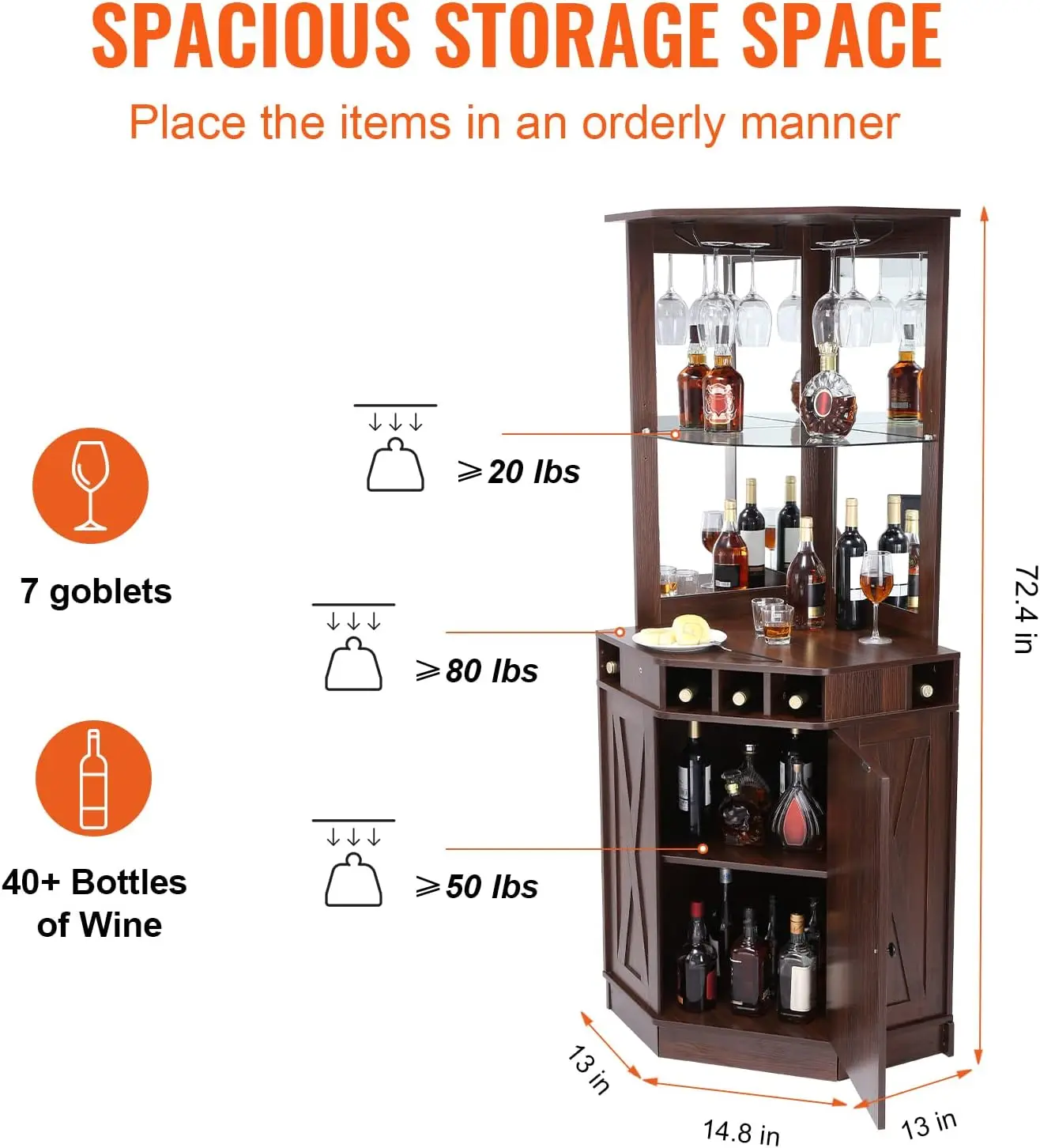 Freestanding Bar Cabinet in Living Room