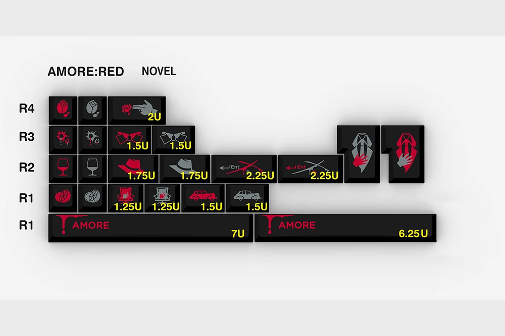 Inky × domikey桜アモーレ赤abs doubleshotキーキャップmx幹キーボード
