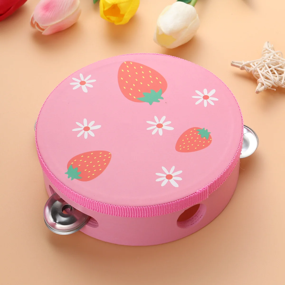 15Cm Hand Drum Tambourine Wood Construction Musical Instrument Children Percussion Toys Educational Play Set Baby First