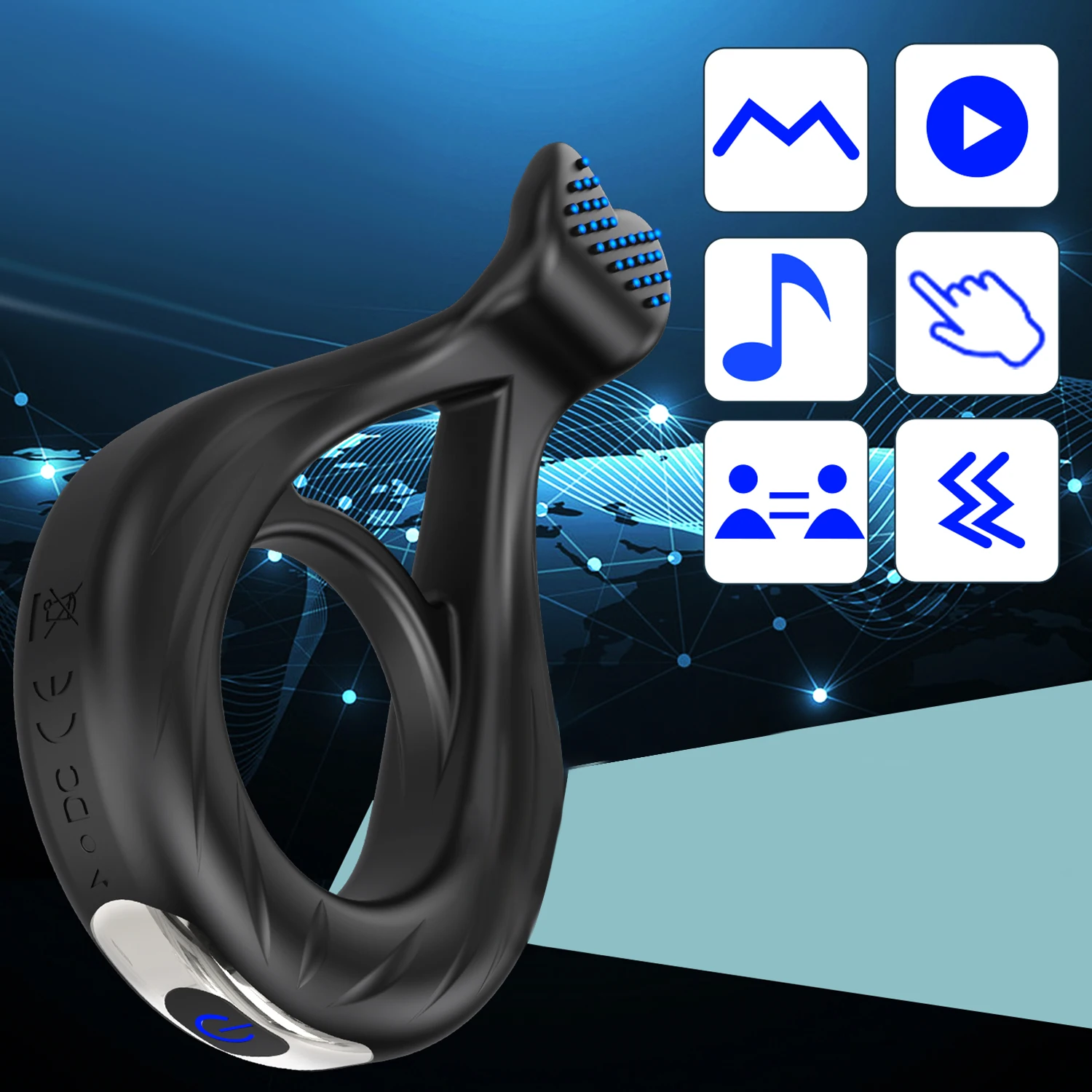 Leistungsstarker Vibrator-Penisring für Männer, Verzögerung der Ejakulation, Penisring, Sexspielzeug, Sperre, Penisring, Cockring für Erwachsene, männliche Sexzubehör ab 18 Jahren 1