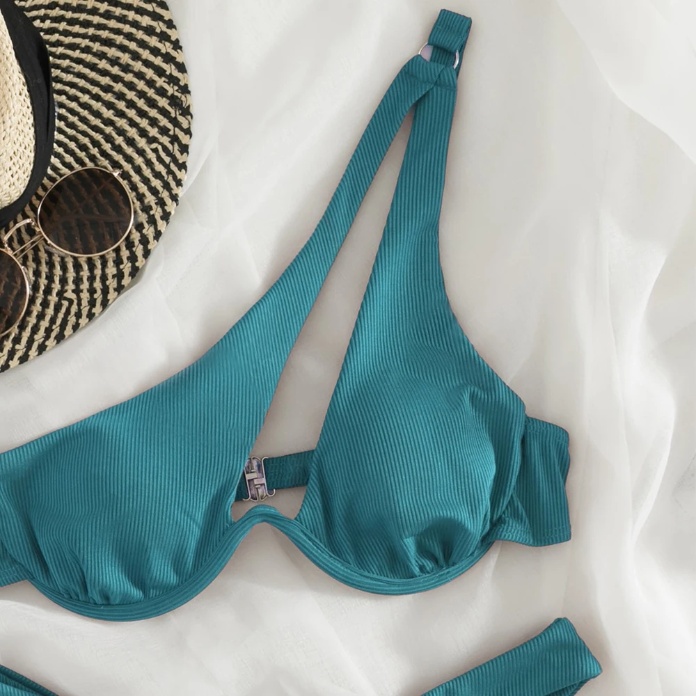 Swimsuit 2022 New Summer Women Bikini Push Up Swimwear Ruffle Monokini Adjustable Shoulder Bodysuit Bathing Swim Wear Suit
