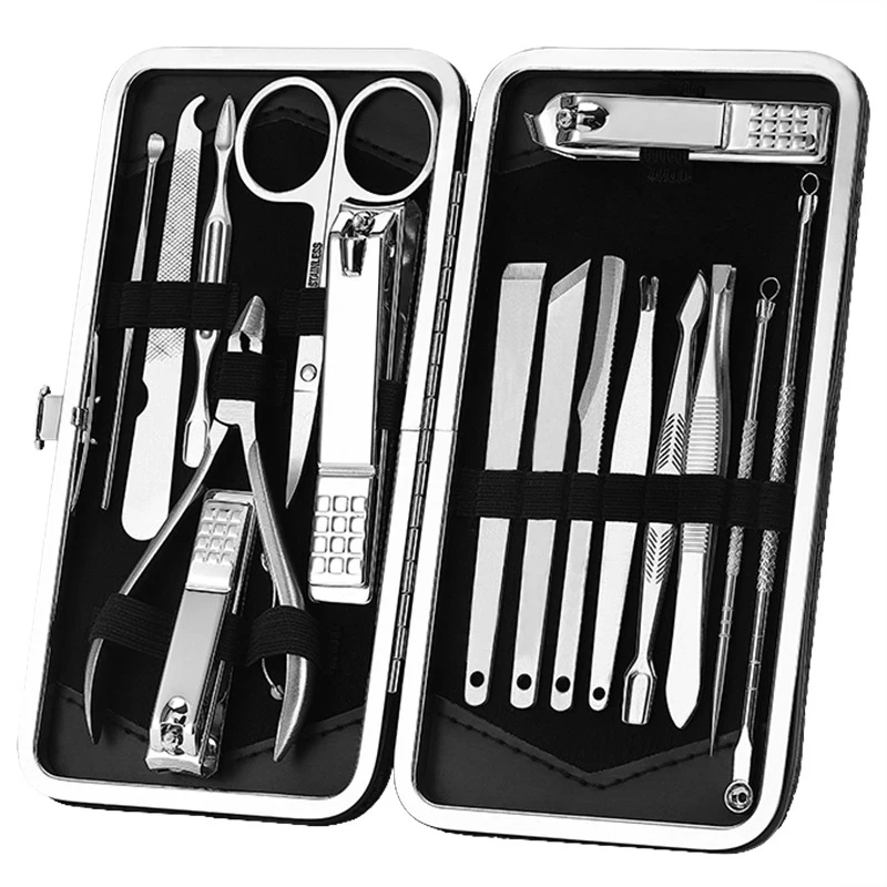 16PCS Nail Clippers Sets Nail Care Kit/Scissors/Trimmer/ Manicure/Pedicure Cutters /Eyelash Trimmer/Nail Tools/Toenail Knife 2