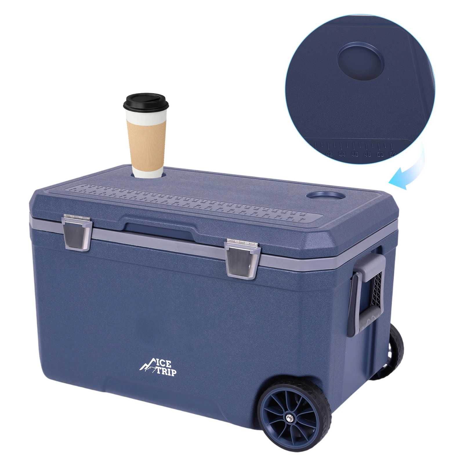 Dark Blue Hard Shell Wheeled Cooler for Beach Camping