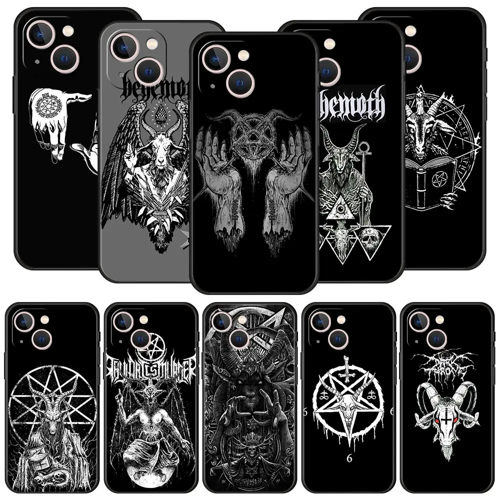 

Satanic Goat Satan Devil 666 Phone Case For Apple iPhone 11 15 14 Pro MAX 12 13 7 8 Plus X XR XS MAX SE Silicone Black Cover