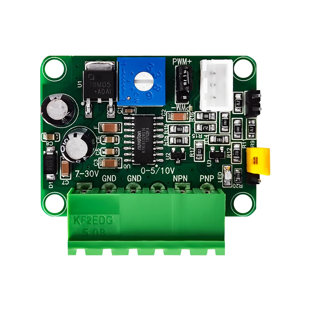 

Voltage to PWM Converter Power Board 0-5V/10V Analog Input Voltage to 0%-100% PWM Signal Module 2KHZ-20KHZ Frequency Adjustable