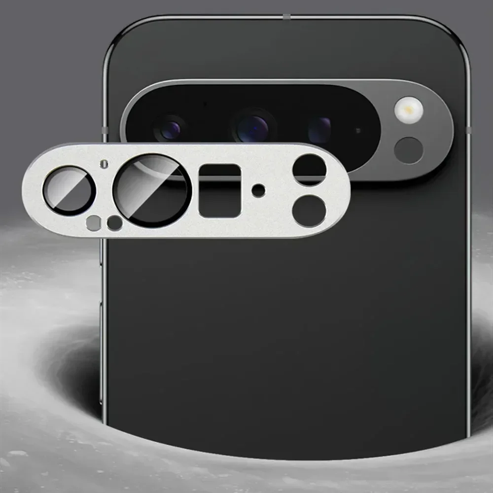 Durable Rear Metal Camera Bezel Cover with 9H Tempered Glass Protector