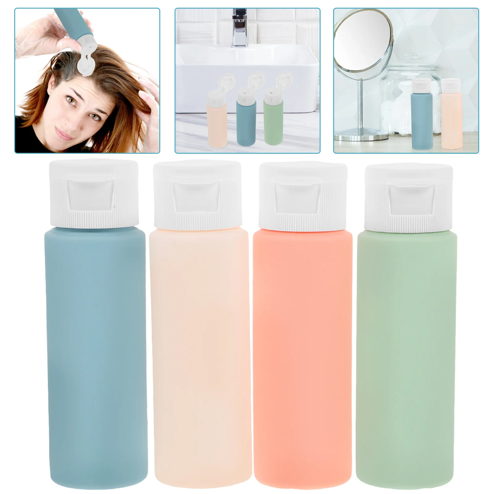 

Travel Supplies Macaron Tube Squeeze Bottle Set Lotion for Size Shampoo Empty Bottles