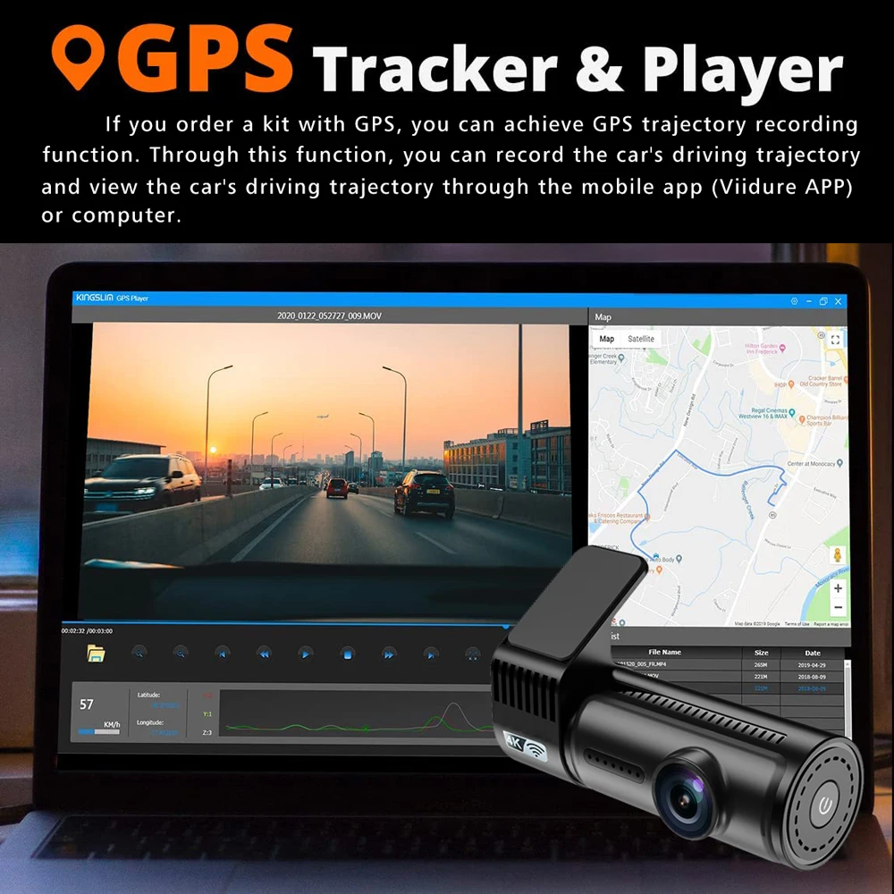차량용 DVR 미니 대시 캠 카메라, 듀얼 렌즈 지지대, 와이파이, GPS, 등록 블랙박스, 비디오 드라이브, 녹음기 야간 투시경, 4K, 2160P