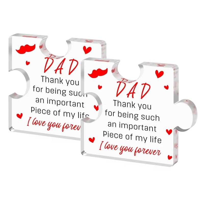 

2PCS Gifts For Dad From Daughter Son Wife Fathers Day Dad Gifts Dad Birthday Gift Ideas, Unique Dad Gifts Acrylic Block