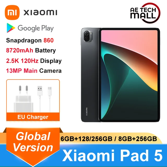 Tablet  Xiaomi Pad 6, 128 Gb, Gravity Grey, 11 WQHD+, 6 GB RAM,  Snapdragon™ 870, Android 13 - MIUI 14