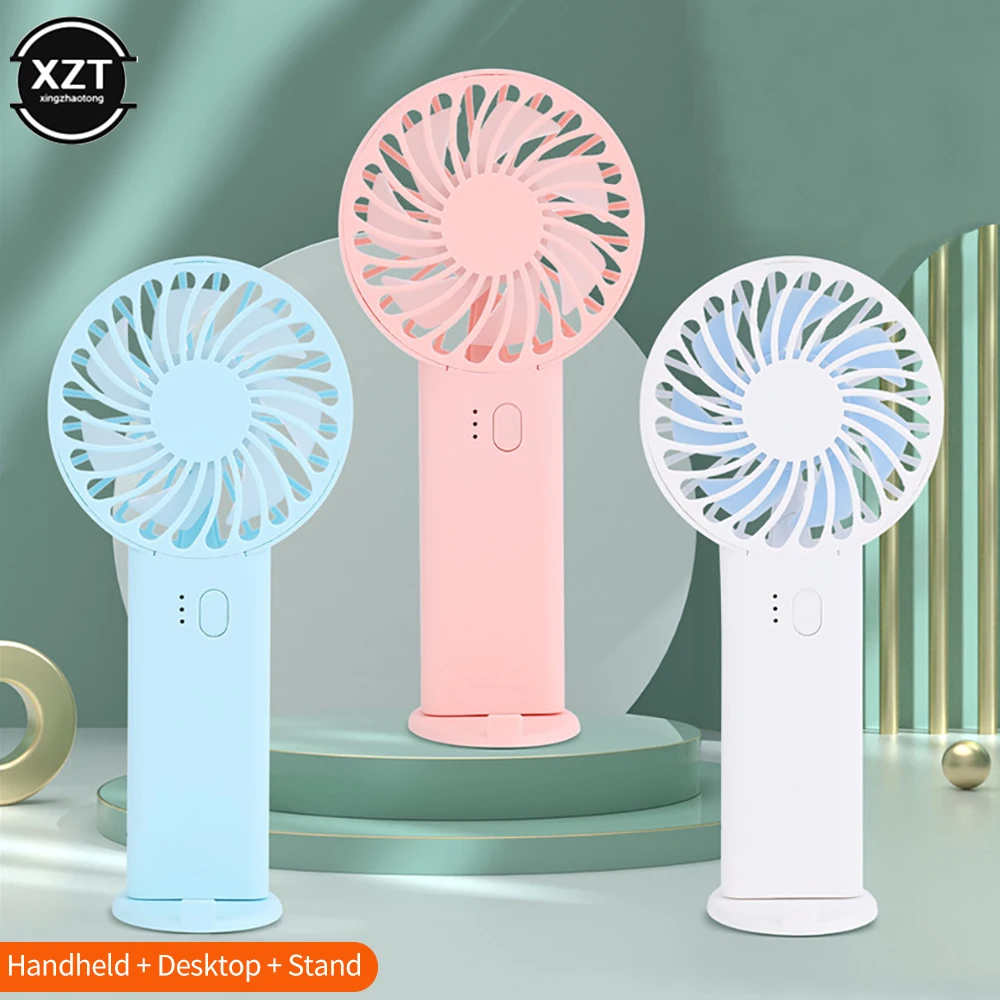 Fan Handheld USB Rechargeable Ultra-Quiet Portable Student Office Mini Fan Cool Air Wind Power Outdoor Travel Cooling Fans