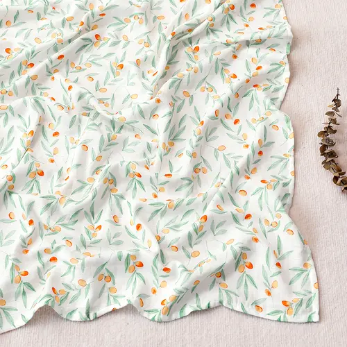 Elinfant Cute Soft Print Baby Towel Wrap 120x110cm Bamboo Cotton Baby Muslin Swaddle Blanket - Image 21