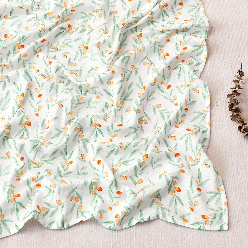 Elinfant Cute Soft Print Baby Towel Wrap 120x110cm Bamboo Cotton Baby Muslin Swaddle Blanket - Image 21