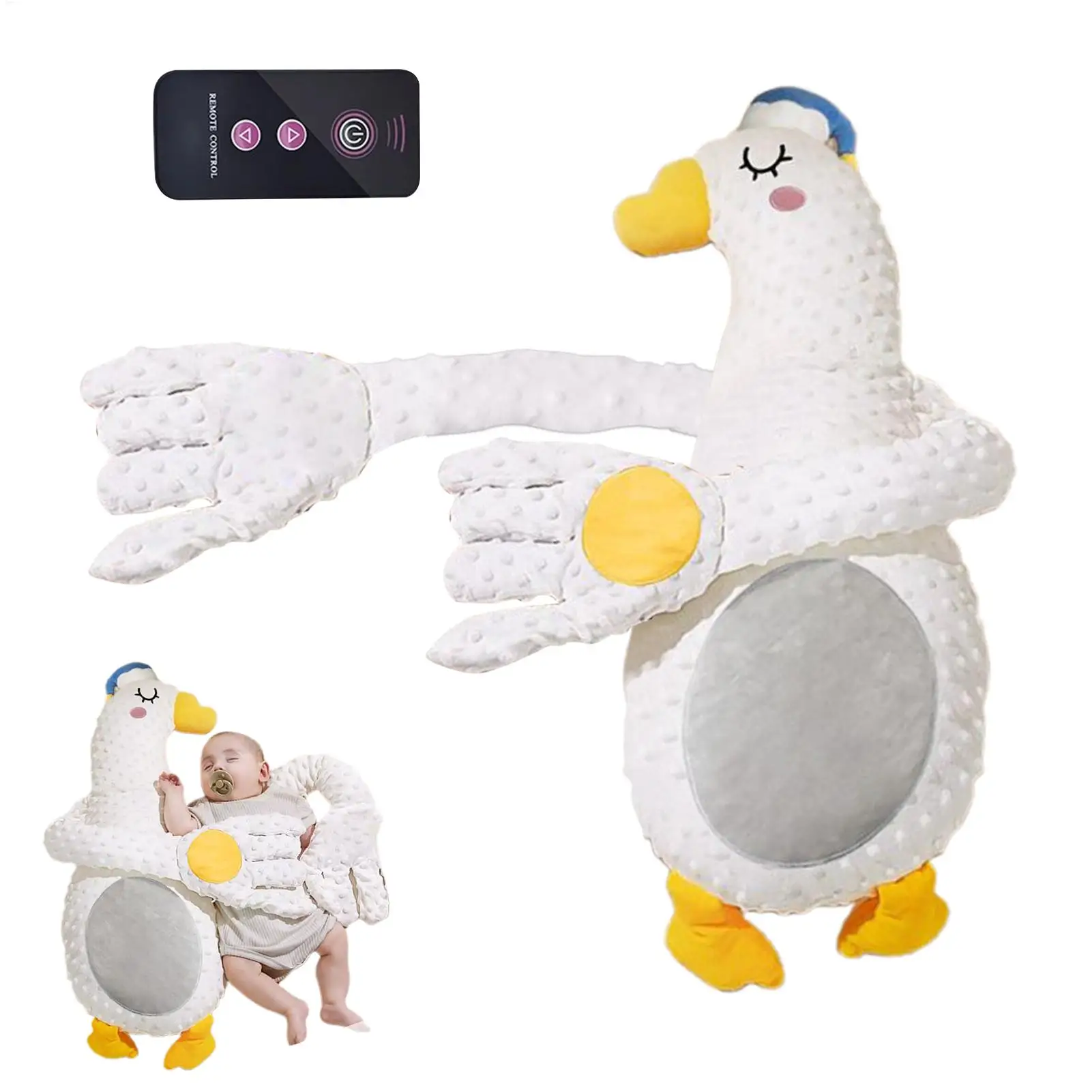  수면용 전동 엉덩이 마사지기, 리모컨으로 작동하는 놀람 방지 수면 패트 베개, 용 진정 장난감