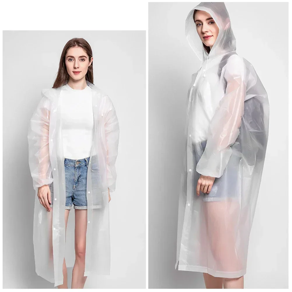 EVA Adult Children Raincoat Thickened Waterproof Outdoor Hiking Travel Reusable Rain Jacket