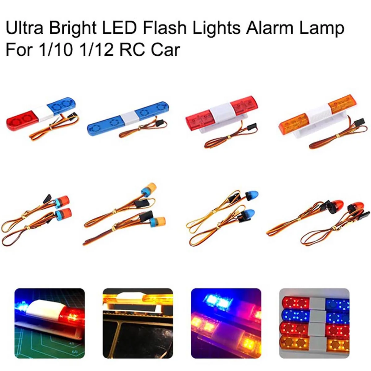 RC Car Light Police Engineering Lamp Multi function Flashing Spin
