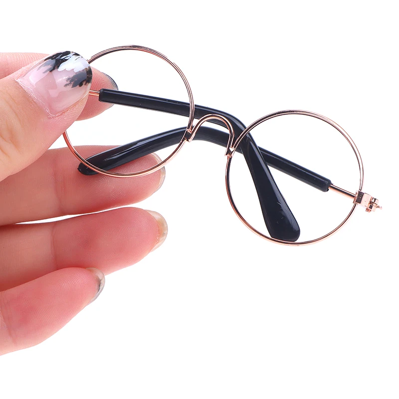 

DIY Doll Dressing Accessories High Quality 20cm Dolls Glasses 3 Color Round Frame Lensless Eyewear Toy Miniature Eyeglasses