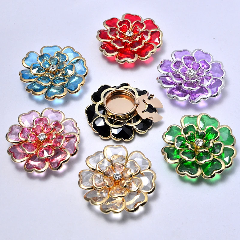 1 Piece Acrylic Rhinestone Flower Cufflink Shirt Button Clip Fashion Clothing Accessories