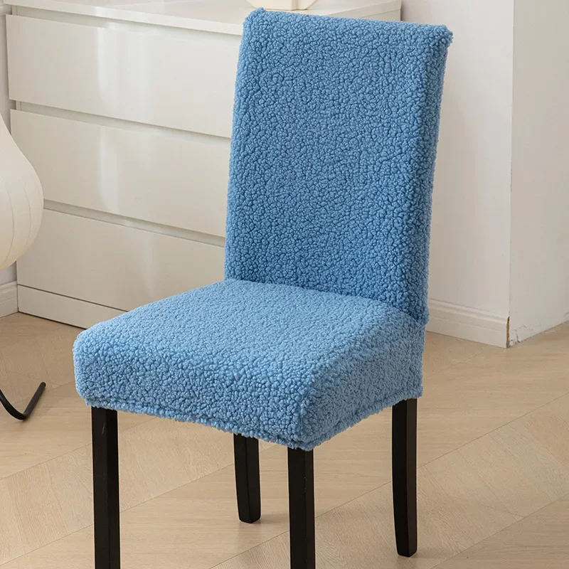 Curled Lamb Wool Thickened Chair Cover Autumn Winter Universal Dining Slipcovers Skin Friendly Breathable Home Chair Cover 5