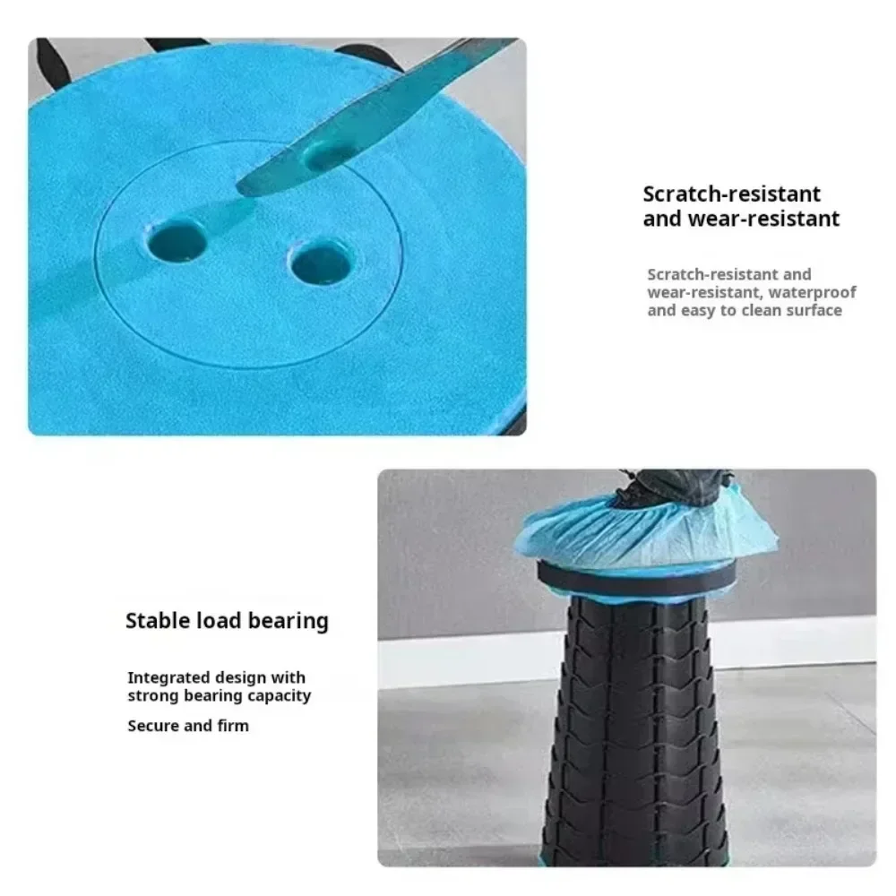 Folding stool Folding Telescopic Stool Storage Stool Outdoor Travel Folding Adjustable Plastic Fishing Rainbow Telescopic