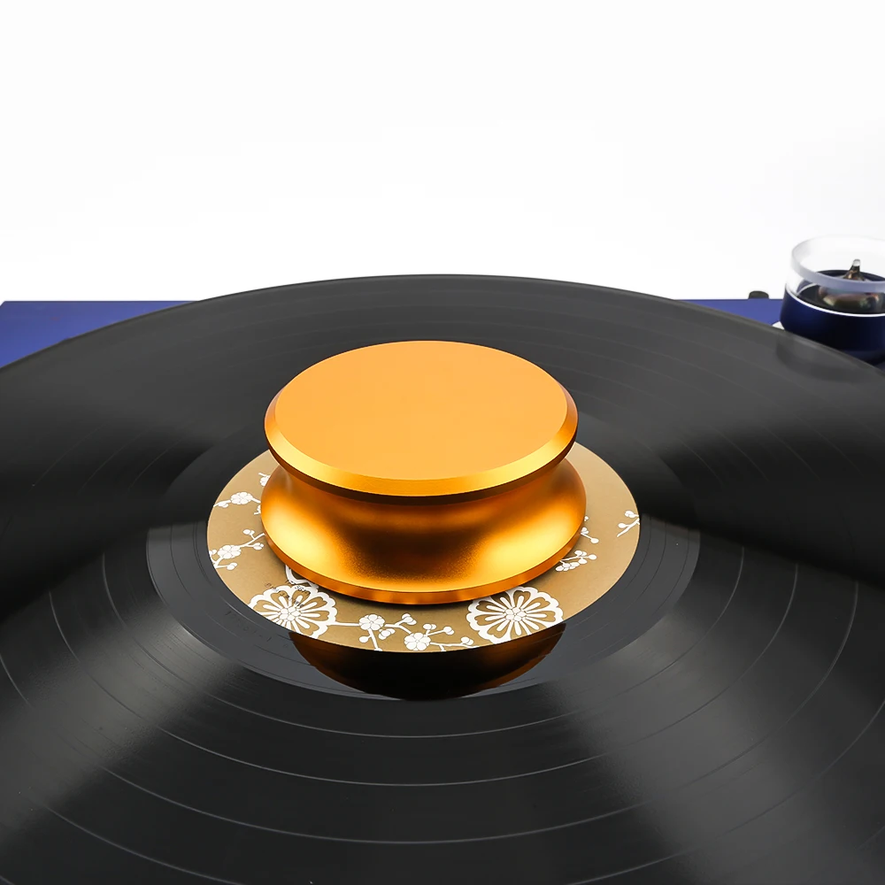 audiocrast metal de alumínio vinil registro peso estabilizador disco braçadeira equilibrada para plataforma giratória lp record player acessórios