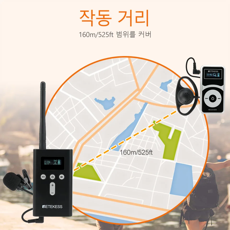 레테케스 T130P T131P 무선 투어 가이드 시스템 위스퍼 라디오 가이드 오디오 가이드 세트 송신기 수신기 마이크 여행 및 회의용