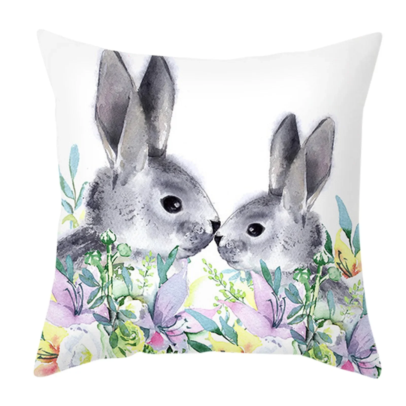 

Easter Collection Floral Bunny Print Sofa Cushion Cover Pillow Cover Home Decor Party Car Bedding