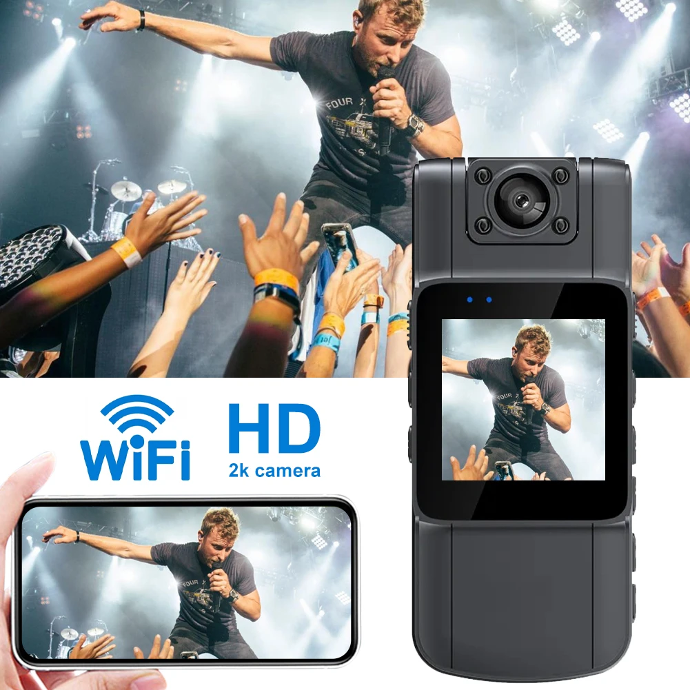 

L11 2K Body Camera Infrared Night Vision Full HD Mini Camera 130° Wide Angle Lens 180° Adjustable for Law Enforcement Security