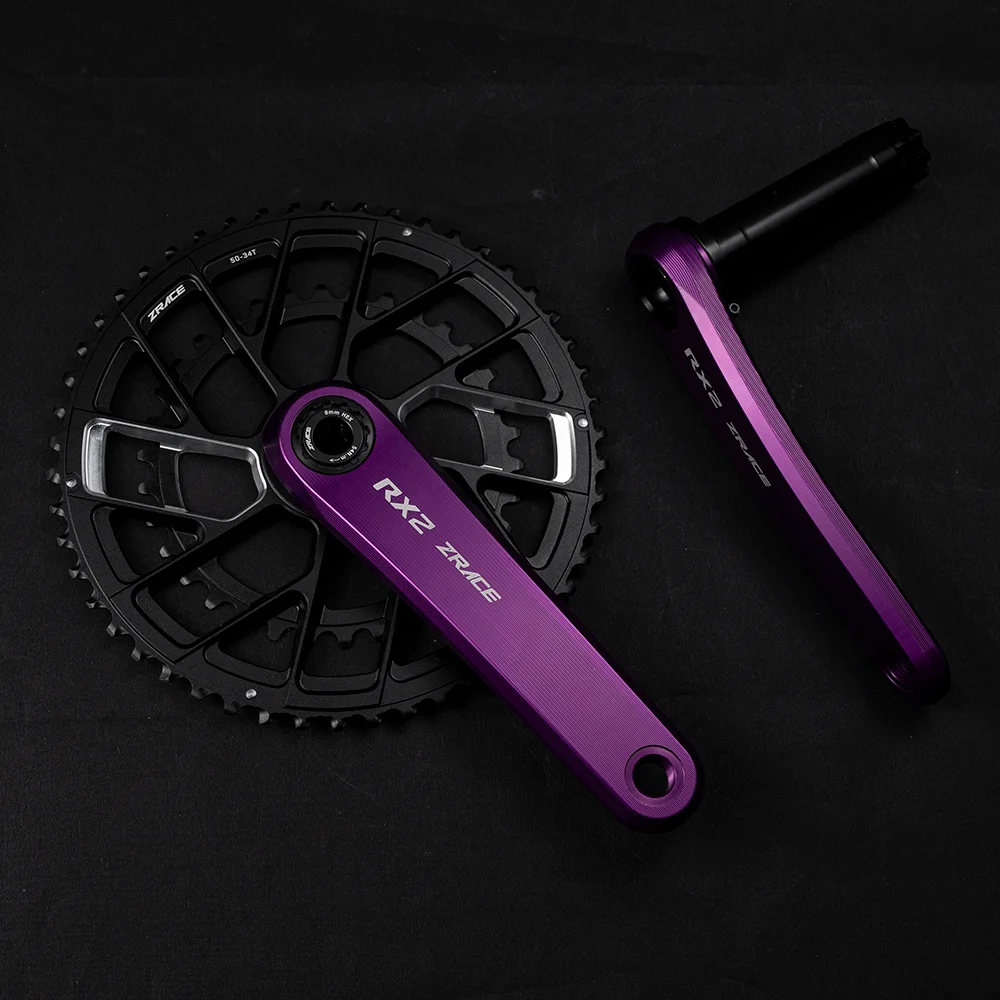 ZRACE RX2 Rennrad-/Gravel-Kurbelgarnitur, Hochpräzise CNC-Bearbeitung, Ultrastarker Alu-Achse, 165/170, 53-39/52-36/50-34/40/42/44T – Detail 9
